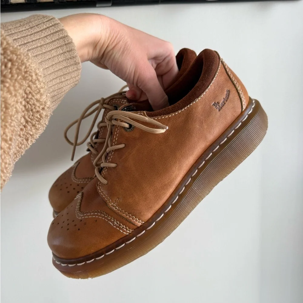 Dr. Martens 11664 Brown Leather Chunky Oxford Boots - Y2K 90s - Women's Size 9 - Picture 6 of 16